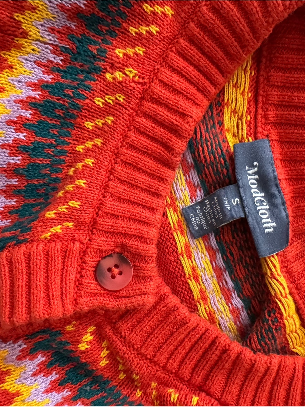 ModCloth Halloween Button Down Cardigan-Orange - Picture 5 of 7